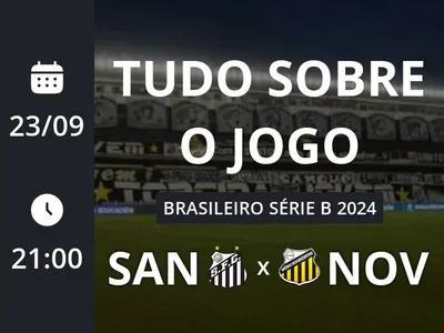 Santos x Novorizontino: placar ao vivo, escalações, lances, gols e mais